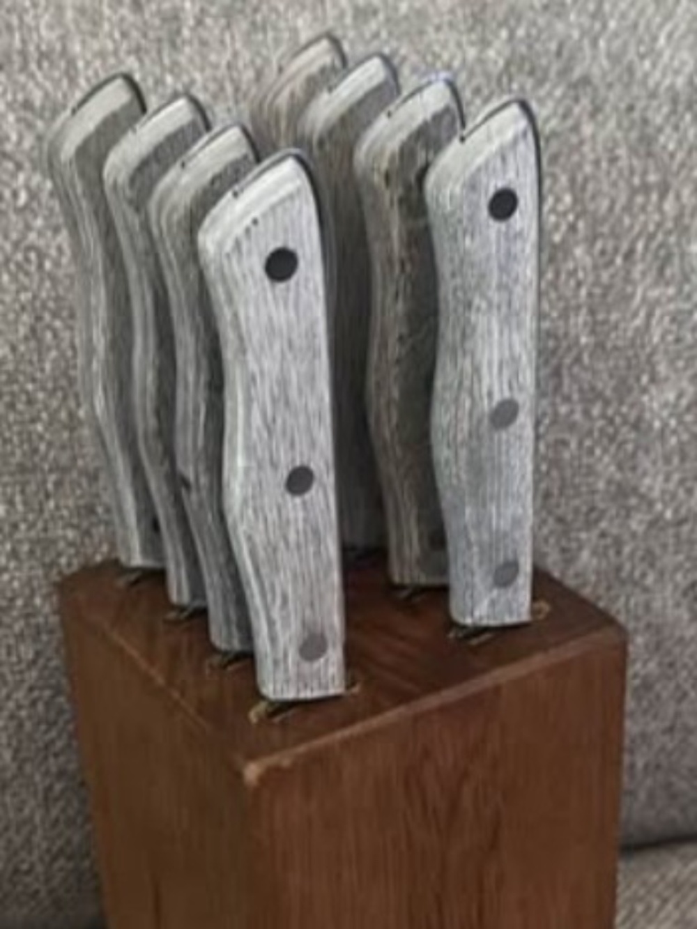 Stainless Steel Steak Knives Set of 8 Precision Hollow Ground W/block Japan